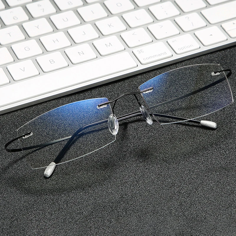 Men's Anti Blue Light Blocking Reading Glasses Cut Frameless Metal HD Lens Eyewear Women Prescription Presbyopic Glasses +400 39 Mallzona S0801a1f856f6472bad8fa372904338f6F Men's Anti Blue Light Blocking Reading Glasses Cut Frameless Metal HD Lens Eyewear Women Prescription Presbyopic Glasses +400 Mallzona