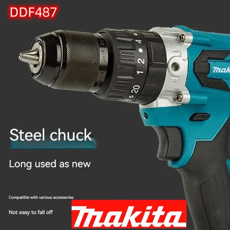 

Japan Makita DDF487 18V Cordless Drill Driver 10mm/13mm Impact Drill Brushless Motor Multifunctional Electric Screwdriver Drill