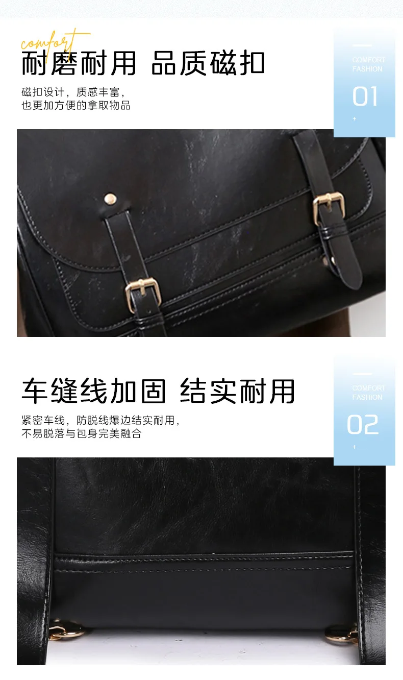 Retro British Style Metal Rivet Decoration Backpack For Women Fashionable And Casual Large Capacity Portable Hand-held Briefcase Retro British Style Metal Rivet Decoration Backpack For Women Fashionable And Casual Large Capacity Portable Hand-held Briefcase