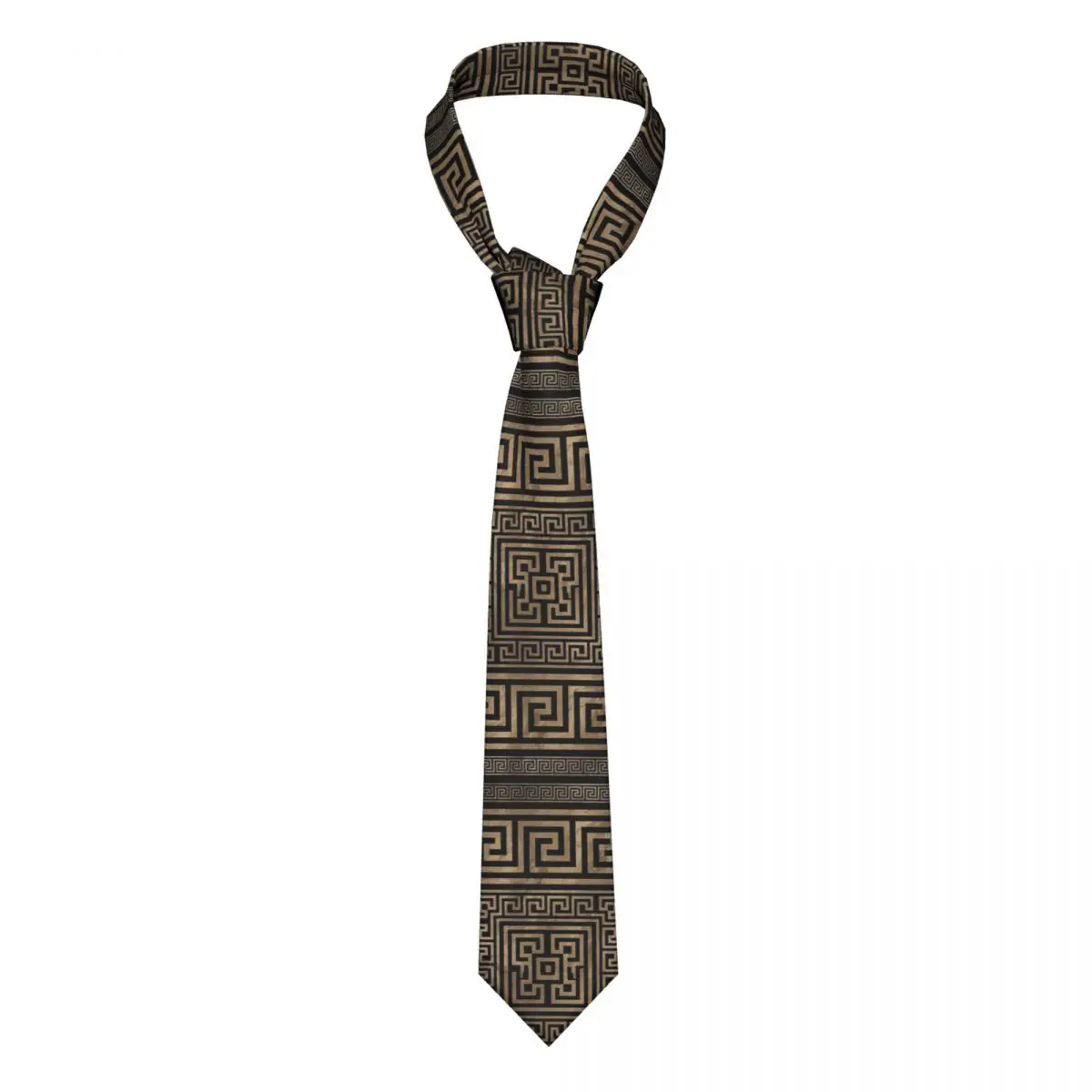 

Greek Key Ornament Necktie Unisex Fashion Polyester 8 cm Wide Greek Meander Neck Tie for Mens Shirt Accessories Cravat Wedding