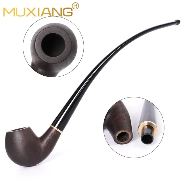 Churchwarden-Pipe à tabac coudée à longue tige, accessoire propre, un corps de tuyau + deux embouts interchangeables 2