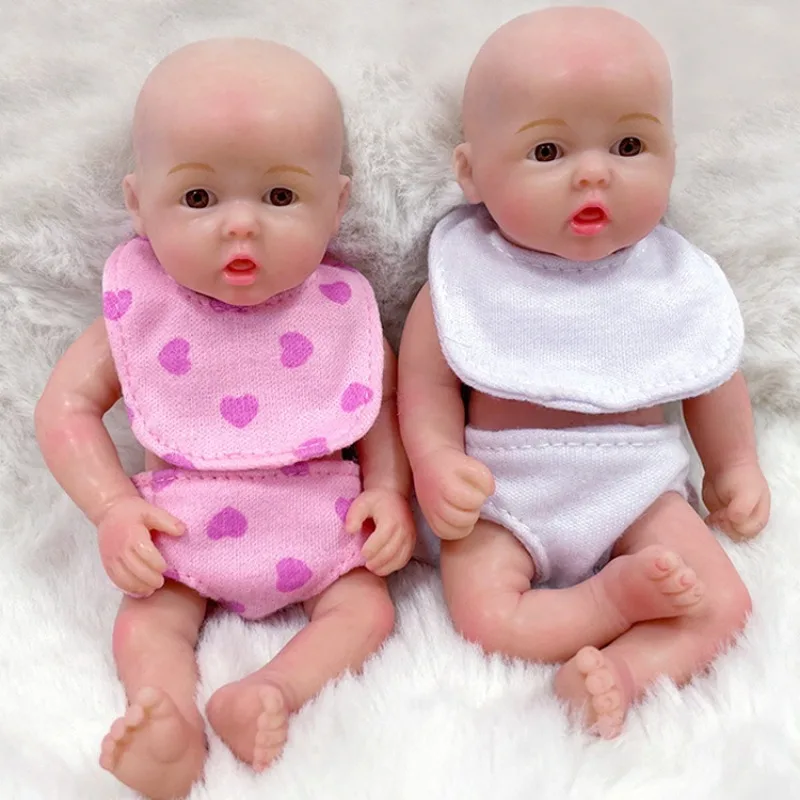 

6inch Boy Micro Preemie Full Body Silicone Baby reborn Doll Cute Soft Lifelike Mini Reborn Doll Surprice Children Anti-Stress