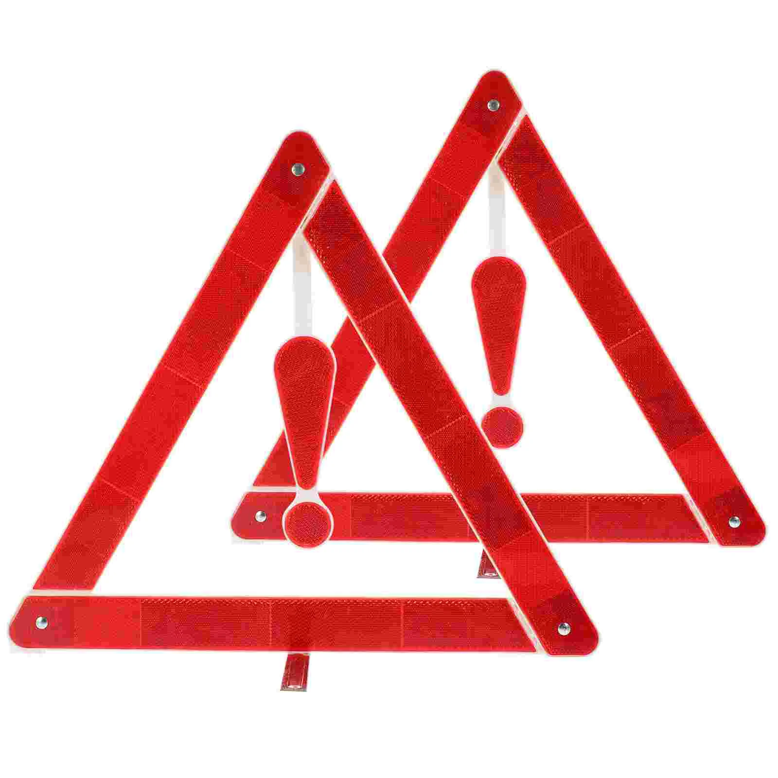 

2pcs Warning Triangle Reflective Warning Road Safety Folding Triangle Sign Car Safety Assistance Tool ( Red )