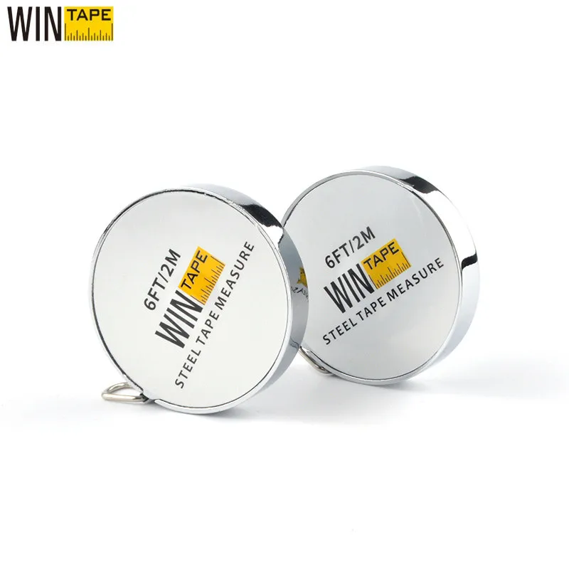 

WINTAPE Mini 2M Measuring Tools Stainless Steel Hand Cranked Ruler Tape Measure Keychain Measurement Key Ring Homeworking Tools