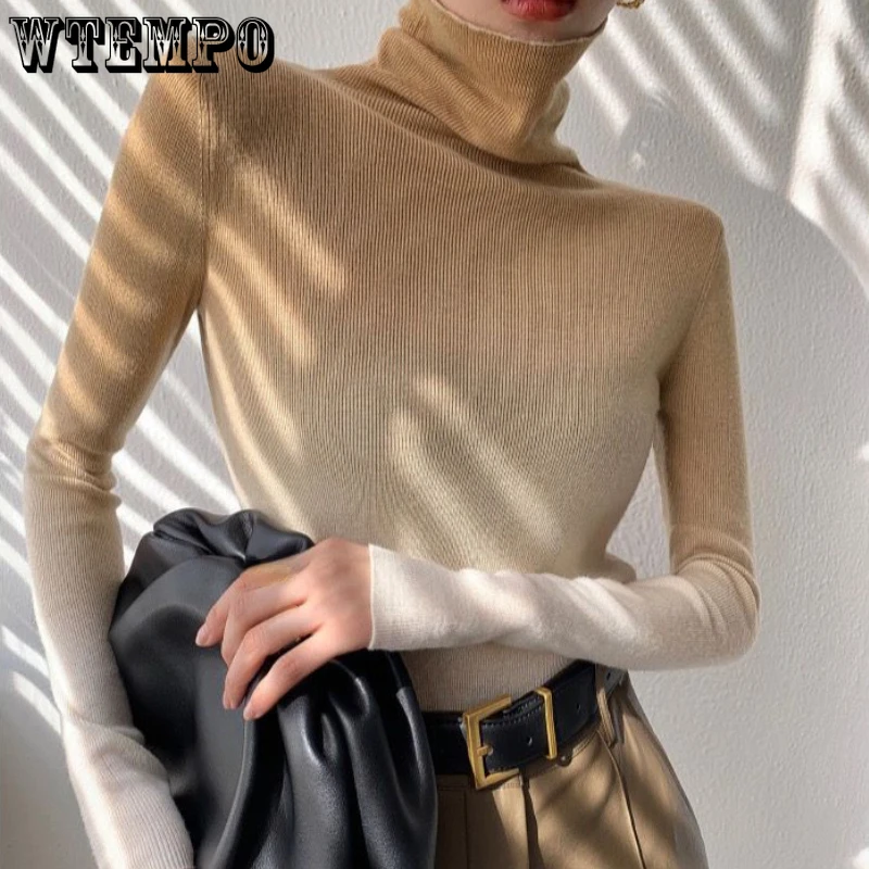 Knitted Sweater Women Korean Version Turtleneck Sweater Winter Gradient Color Pullover Slimming Interior Lapping Warm Basic Tops
Knitted Sweater Women Korean Version Turtleneck Sweater Winter Gradient Color Pullover Slimming Interior Lapping Warm Basic Tops