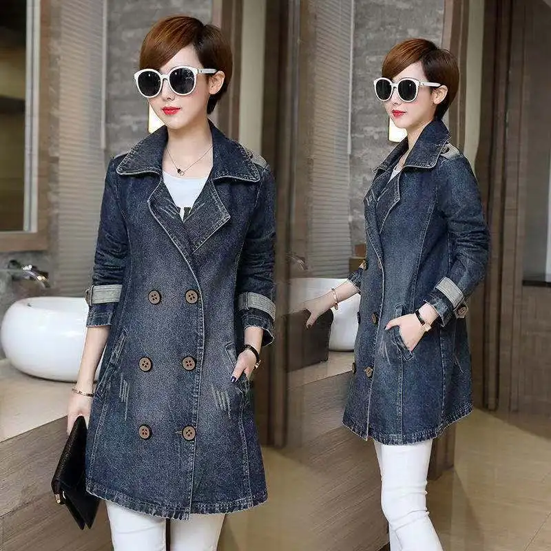 2022 Spring Autumn New Women Denim Jacket Casual Jeans Coat Double Breasted Long Sleeve Cowboy Outwear Female Overcoat TopsE1859
2022 Spring Autumn New Women Denim Jacket Casual Jeans Coat Double Breasted Long Sleeve Cowboy Outwear Female Overcoat TopsE1859