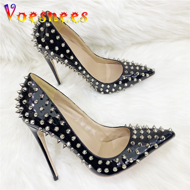 Rock Style Women Pointed Toe Pumps Nightclub Fashion Rivet High Heels 12CM Stiletto Ladies Shallow Mouth Single Shoes 2023 New
Rock Style Women Pointed Toe Pumps Nightclub Fashion Rivet High Heels 12CM Stiletto Ladies Shallow Mouth Single Shoes 2023 New