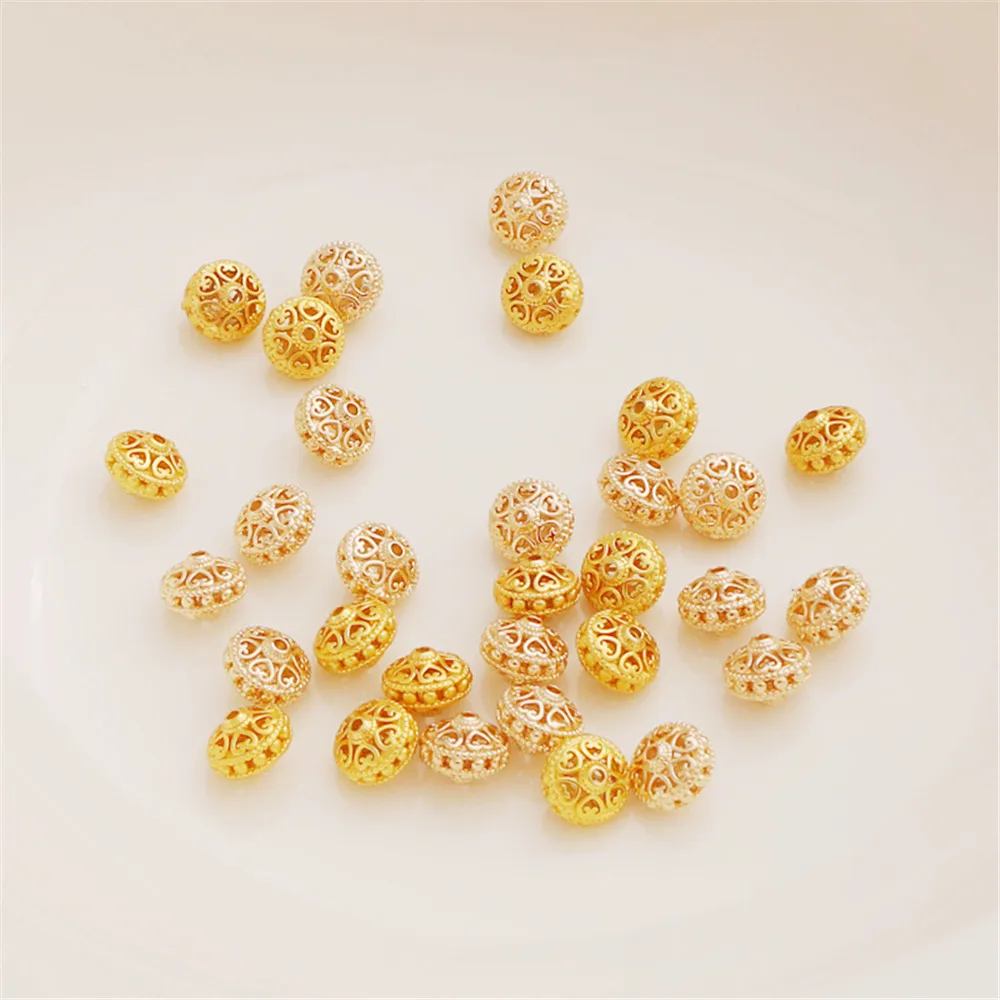 18K Gold Plated Brass Hollow Tire Bead 8mm Loose Bead DIY Bracelet Necklace Partition Wheel Bead Jewelry
18K Gold Plated Brass Hollow Tire Bead 8mm Loose Bead DIY Bracelet Necklace Partition Wheel Bead Jewelry