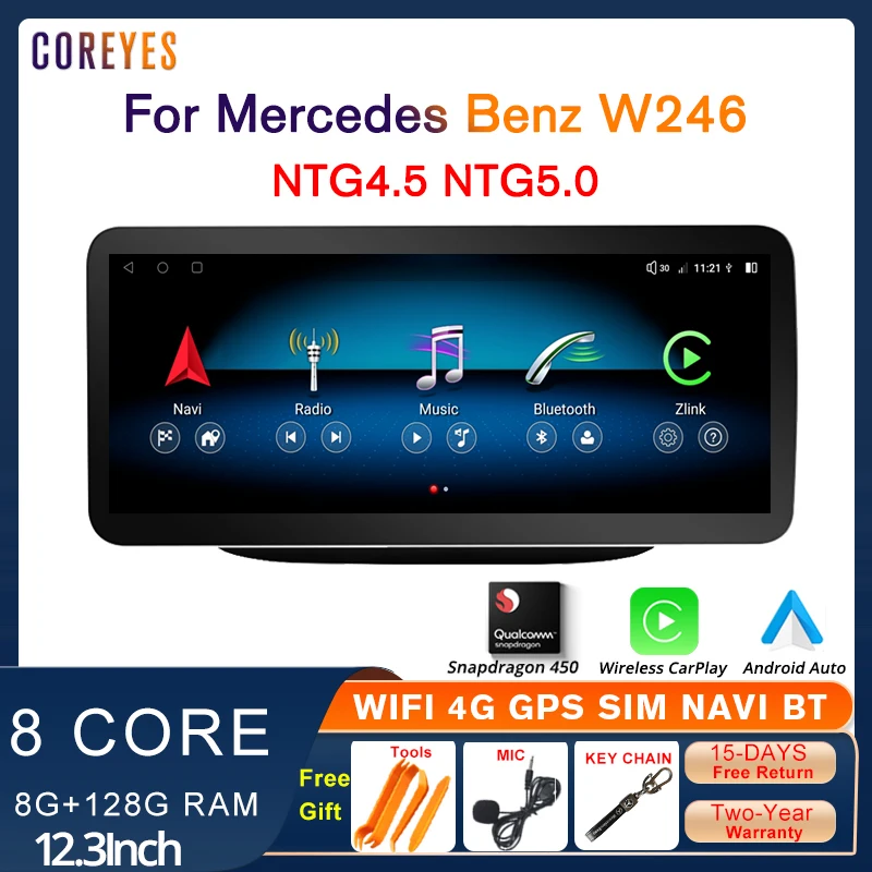 COREYES 12.3'' Android 12 Car Radio Fo Benz W246 2011-2018 NTG 4.5 5.0 System Multimedia Player GPS Carplay Snapdragon 450
COREYES 12.3'' Android 12 Car Radio Fo Benz W246 2011-2018 NTG 4.5 5.0 System Multimedia Player GPS Carplay Snapdragon 450