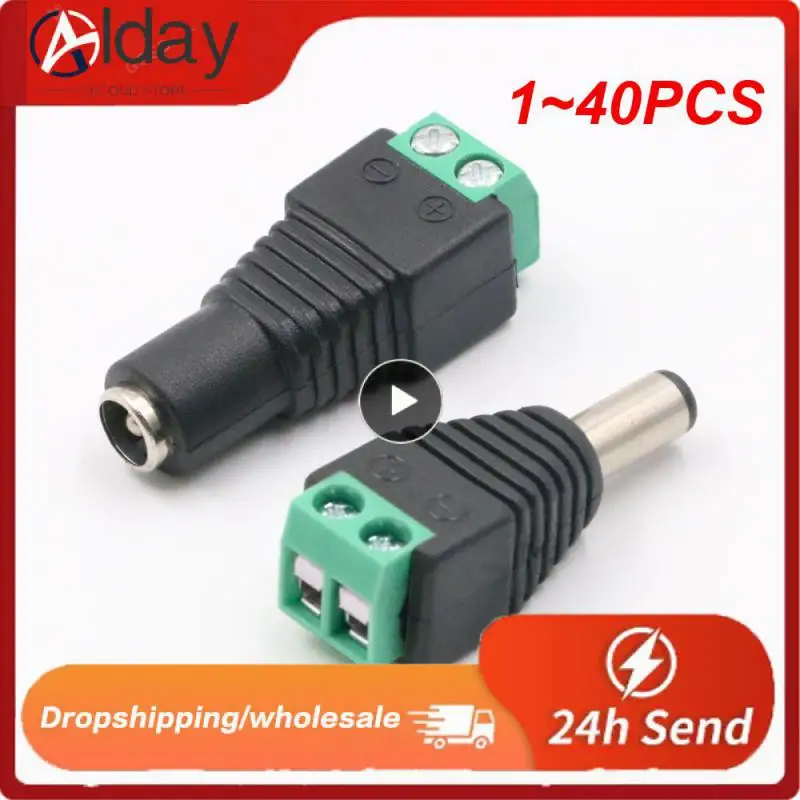 

1~40PCS Coax Cat5 To Bnc DC Power Male jack plug DC female Connector plug adapter Av BNC UTP for CCTV Camera Video Balun