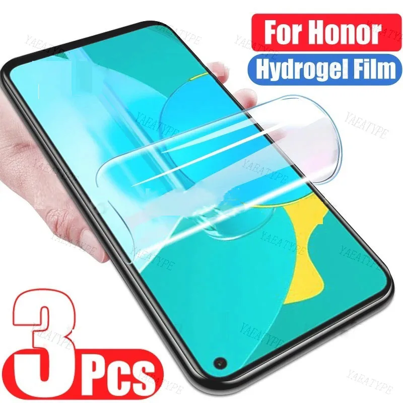 

3PCS Screen Protector for Honor 30 20 10 50 70 90 9 8 Lite Pro Hydrogel Film On Honor 9X Premium 8X 9C 8C 9A 8A 30i 20i 10i Film