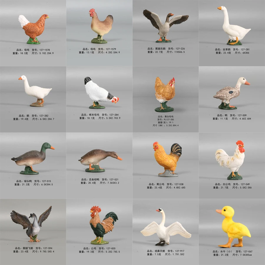 

Hand Painted Simulation Farm Poultry Animals Models,Hen Goose Duck Chicken Realistic Figurines For Kids Learning Educational Toy