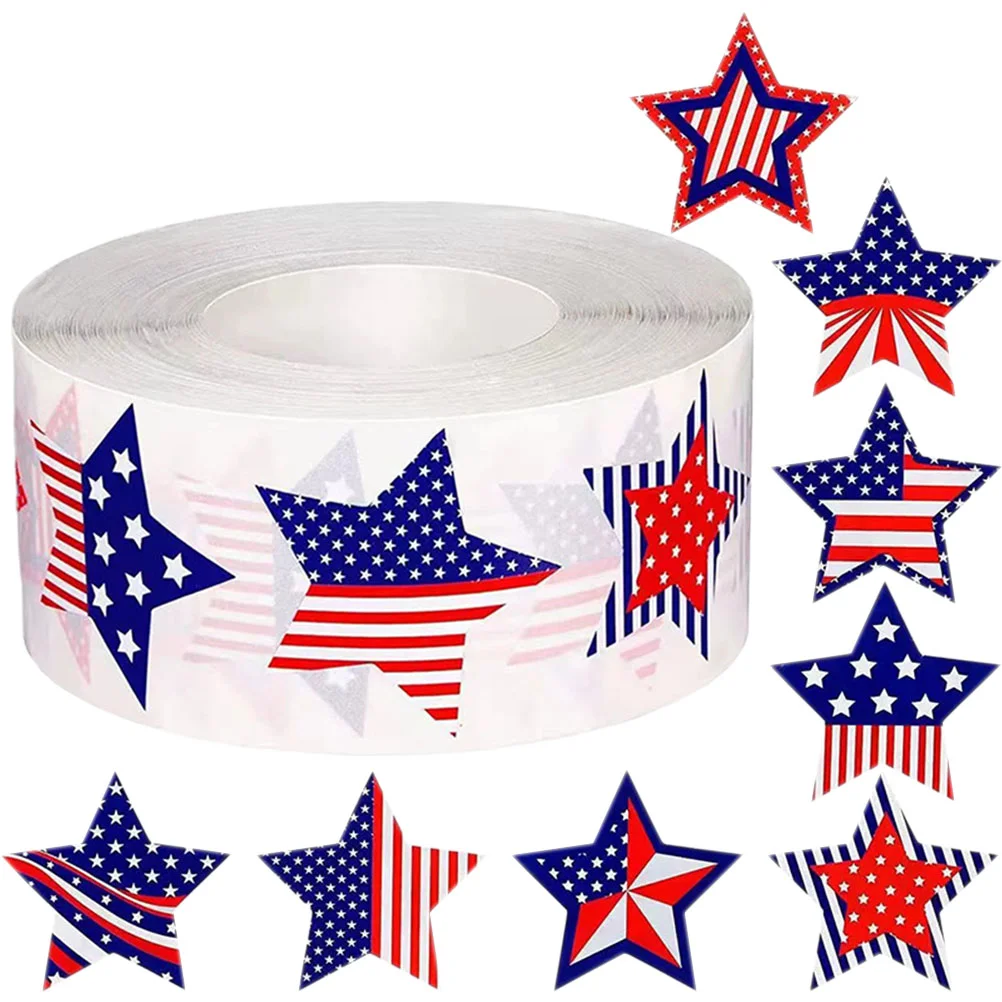 

Flag Independence Day Stickers Gift Seal Decals Sealing Patriotic Label Envelope Round Labels American