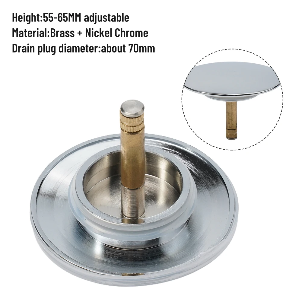 70mm Bathtub Drains Stopper Silver Basin Waste Stopper Plug Bath Replacements Pop-Up Plug For Most Sinks Bath Tubs
70mm Bathtub Drains Stopper Silver Basin Waste Stopper Plug Bath Replacements Pop-Up Plug For Most Sinks Bath Tubs
