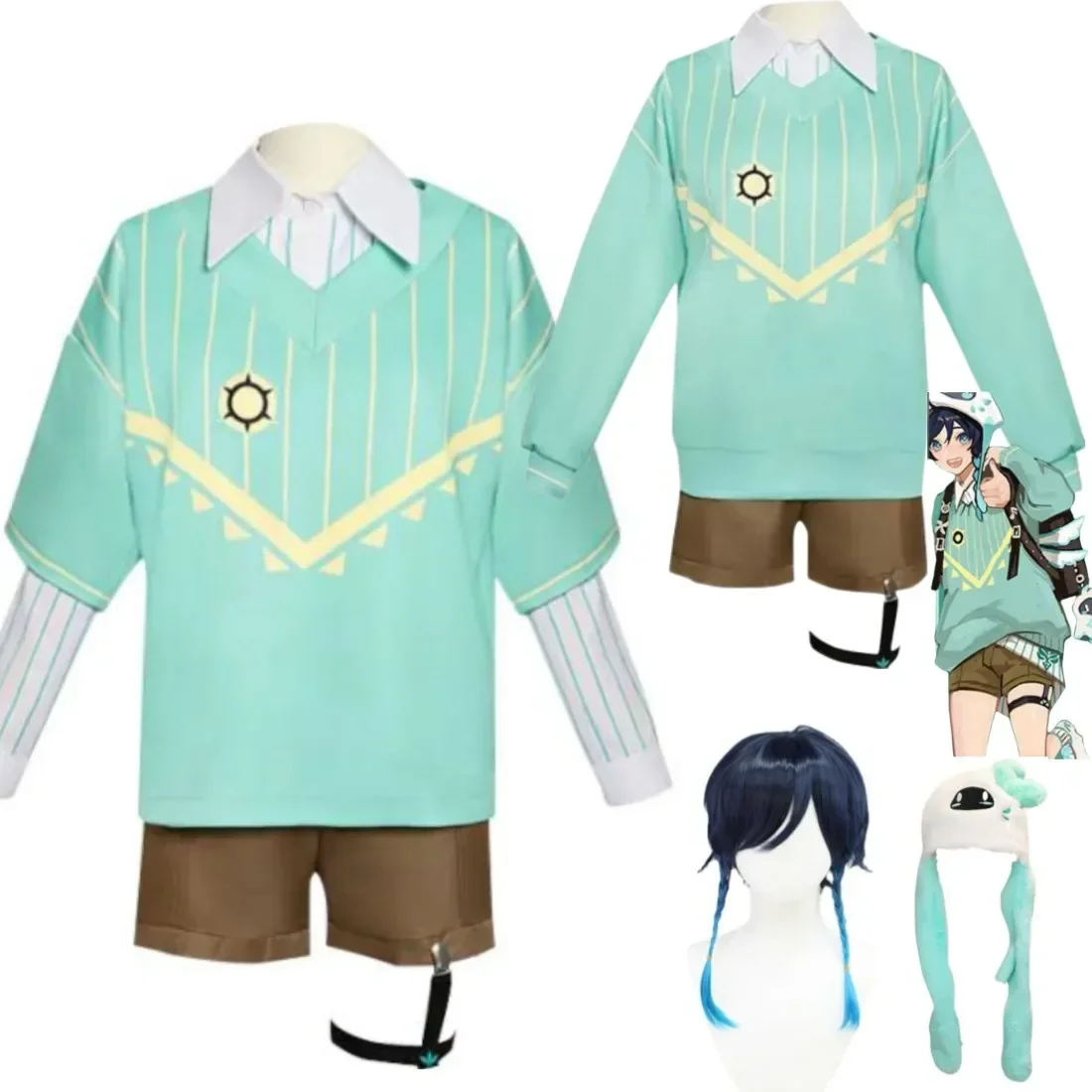 Anime Game Genshin Impact Barbatos Venti Cosplay Costume Wig Daily Derived Casual Wear Man Woman Autumn Stripe Sweater Suit
Anime Game Genshin Impact Barbatos Venti Cosplay Costume Wig Daily Derived Casual Wear Man Woman Autumn Stripe Sweater Suit