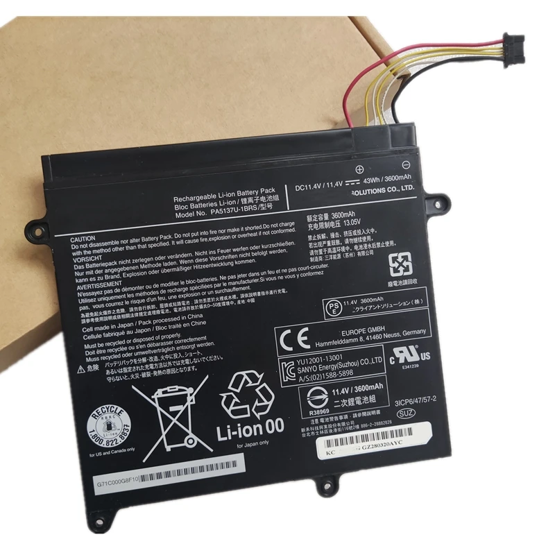 Genuine PA5137U-1BRS Battery For Toshiba PorTege Z10T-A-12Z 12J 12M 10H 11G 11Q Z10T-A-13G Z10T-A-13R 13V 13K 13Q Z10T-A-14D 14E
Genuine PA5137U-1BRS Battery For Toshiba PorTege Z10T-A-12Z 12J 12M 10H 11G 11Q Z10T-A-13G Z10T-A-13R 13V 13K 13Q Z10T-A-14D 14E