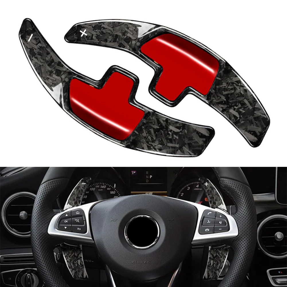 

Forged Carbon Fiber Car Steering Wheel Paddle Shifter Extension For Mercedes Benz GLA GLC S C Class W205 Not For AMG Models