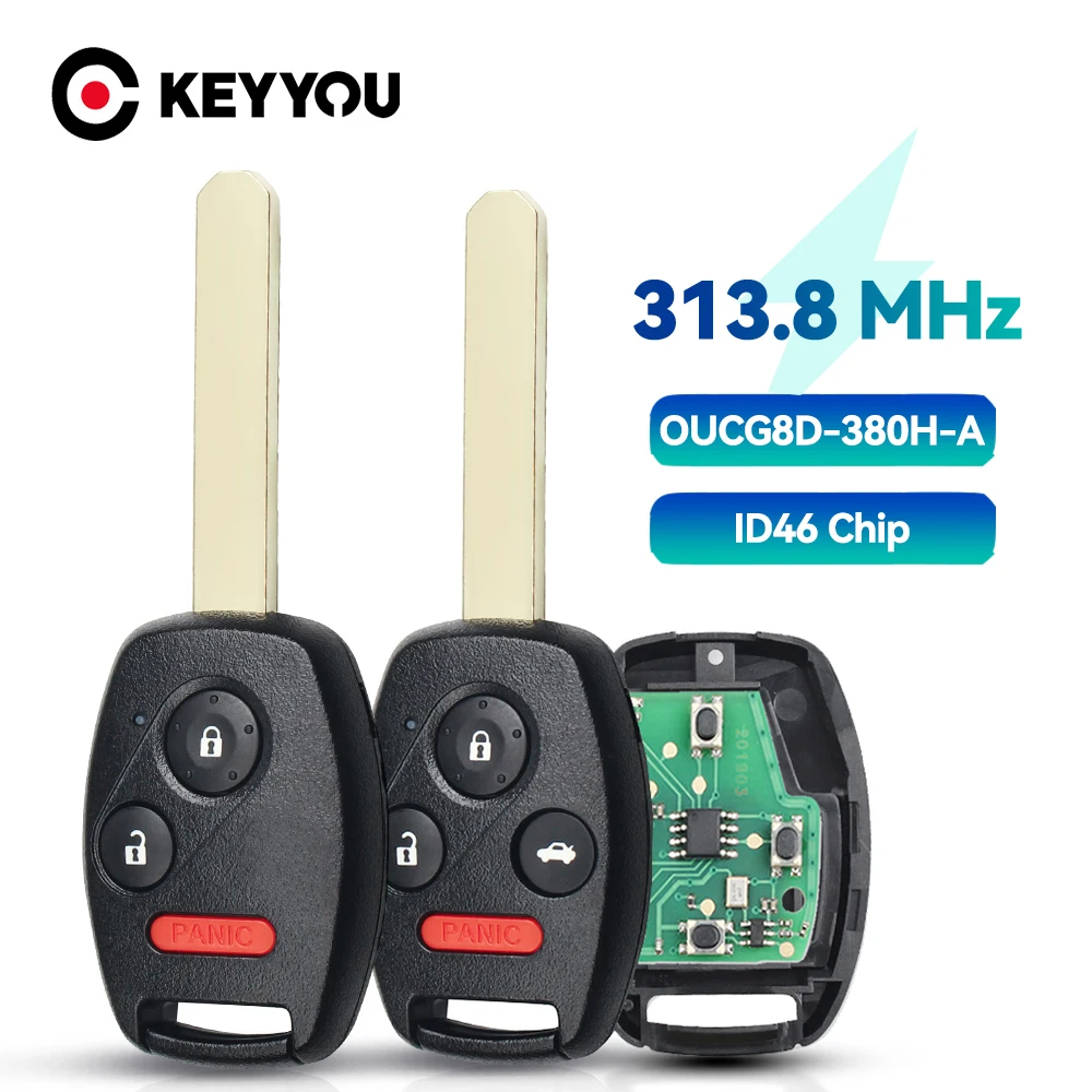 KEYYOU 313,8 МГц Автомобильный Дистанционный ключ для Honda Odyssey Ridgeline Fit 2006-2014 OUCG8D-380H-A 2 + 1/3 + 1 кнопки управления чипом ID46
KEYYOU 313,8 МГц Автомобильный Дистанционный ключ для Honda Odyssey Ridgeline Fit 2006-2014 OUCG8D-380H-A 2 + 1/3 + 1 кнопки управления чипом ID46
