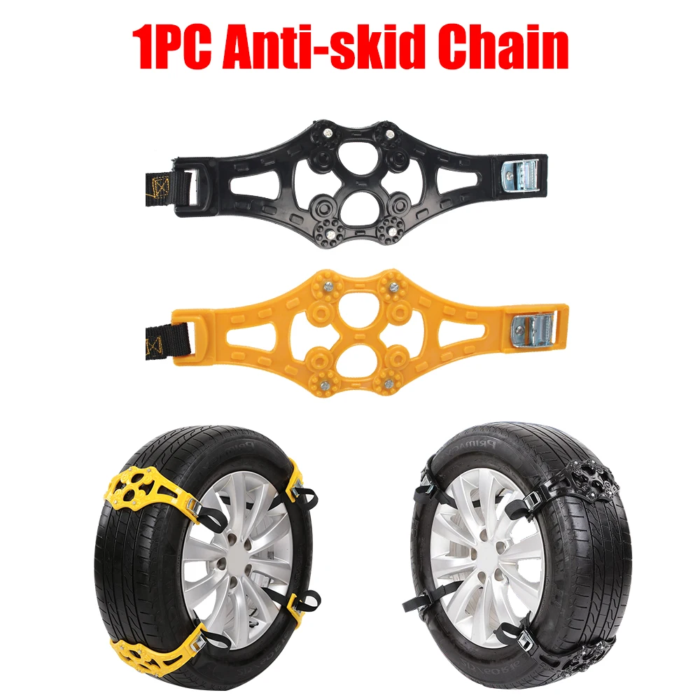 

Snow Snap Skid Wheel chains Winter Roadway Safety Tire Double buckle TPU Chains 1pcs/set Adjustable Car Anti-skid Safety