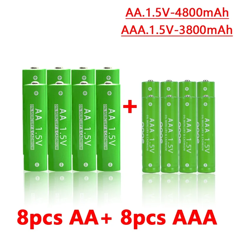 

Aaa and aa battery chargers 4800mAh 1.5V aa+aaa rechargeable alkaline clock mouse toy batteries Pilas recallables aa y aaa