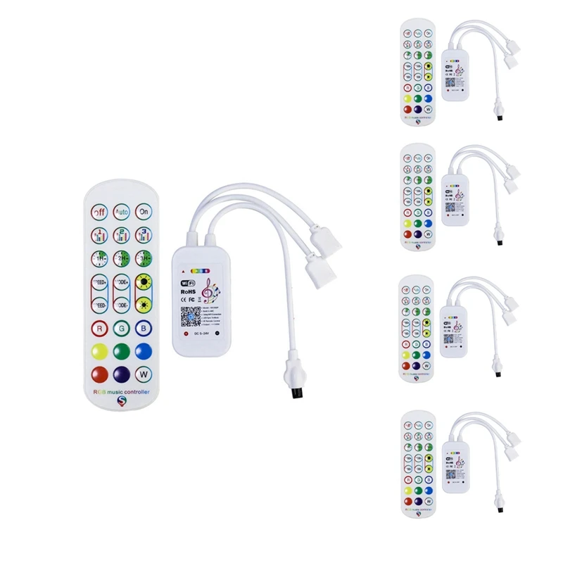 5X Tuya Wifi RGB Controller For LED Strip Light 3528 2835 5050 RGB Controler With 24Keys Remote Control
5X Tuya Wifi RGB Controller For LED Strip Light 3528 2835 5050 RGB Controler With 24Keys Remote Control
