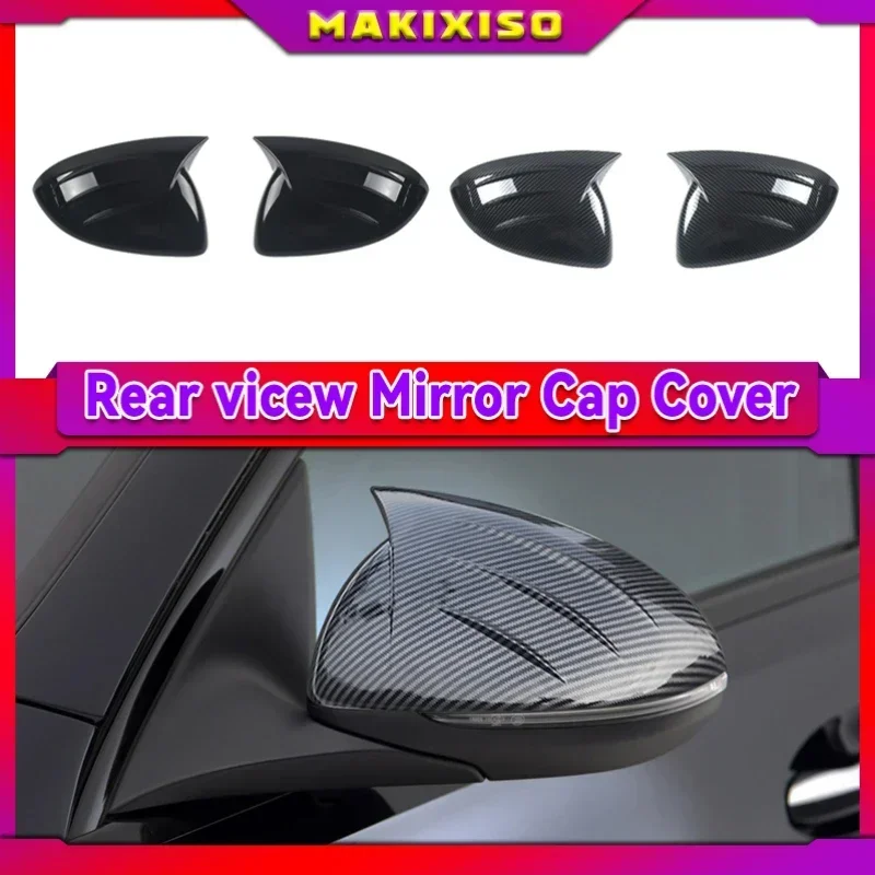 

1Pair Rearview Mirror Cover Cap Carbon Black For Mercedes-Benz C-class W206 S206 2020-22 S-class W223 Car Exterior Accessories