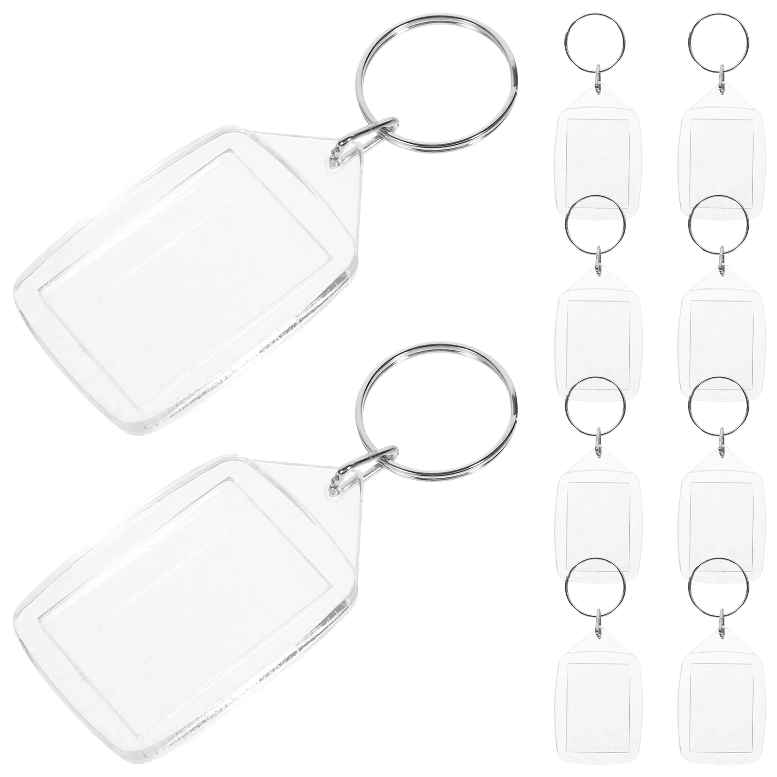 

10 Pcs Gift Transparent Photo Frame Keychain Portable Blank Insert Delicate Picture Multi-function Plastic Miss