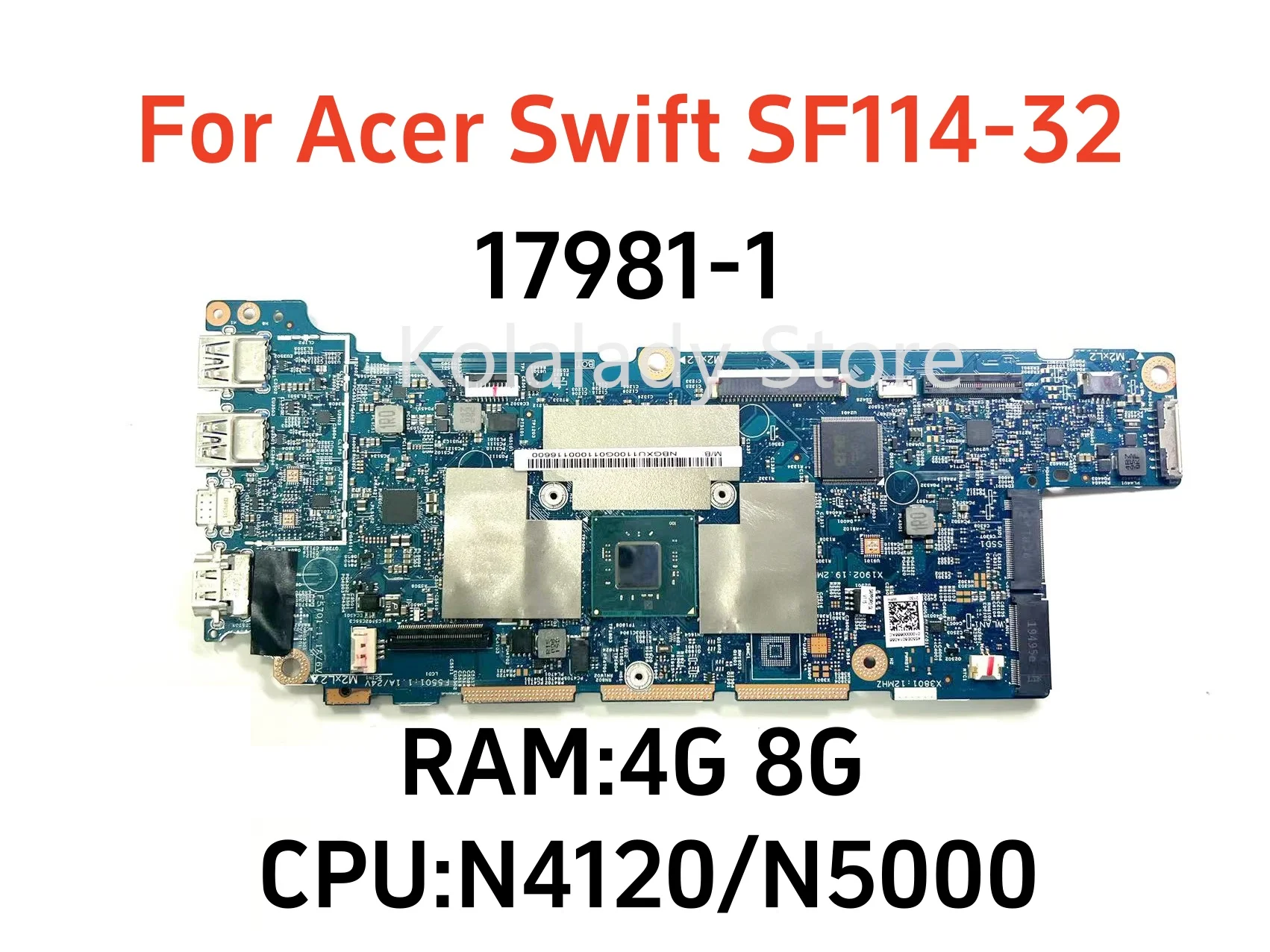 Материнская плата для ноутбука Acer Swift SF114-32 14 дюймов с процессором N4120 N5000 4 Гб ОЗУ 448.0E604.0011 448.0E604.00SB 17891-1
Материнская плата для ноутбука Acer Swift SF114-32 14 дюймов с процессором N4120 N5000 4 Гб ОЗУ 448.0E604.0011 448.0E604.00SB 17891-1