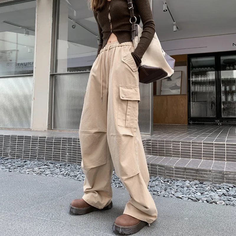 Women cargo pants Autumn Winter New Elastic High Waist Wide Leg Casual Pants y2k Women American Loose Sports Parachute trousers
Women cargo pants Autumn Winter New Elastic High Waist Wide Leg Casual Pants y2k Women American Loose Sports Parachute trousers