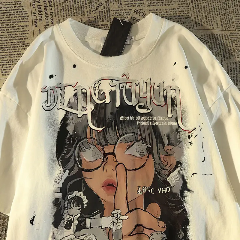 100% cotton American retro character short sleeved T-shirt printed women and men summer loose 2024 new half sleeved tops y2k top
100% cotton American retro character short sleeved T-shirt printed women and men summer loose 2024 new half sleeved tops y2k top