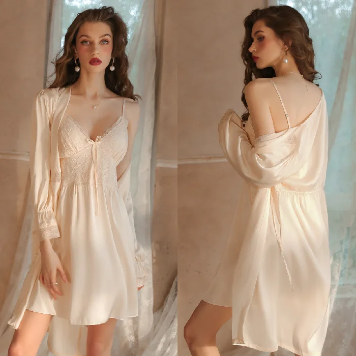Patchwork Loungewear With Strap Nightgown Sleepwear Sexy Women Kimono Robe Gown Lace V-Neck Nightwear Summer Bathrobe Lingerie
Patchwork Loungewear With Strap Nightgown Sleepwear Sexy Women Kimono Robe Gown Lace V-Neck Nightwear Summer Bathrobe Lingerie