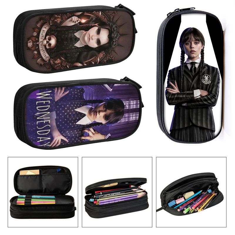 American Movie TV Wednesday Addams Pencil Case Women Makeup Bags Horrible Norman Emma Ray Pen Box Casual Storage Bags Organizer
American Movie TV Wednesday Addams Pencil Case Women Makeup Bags Horrible Norman Emma Ray Pen Box Casual Storage Bags Organizer