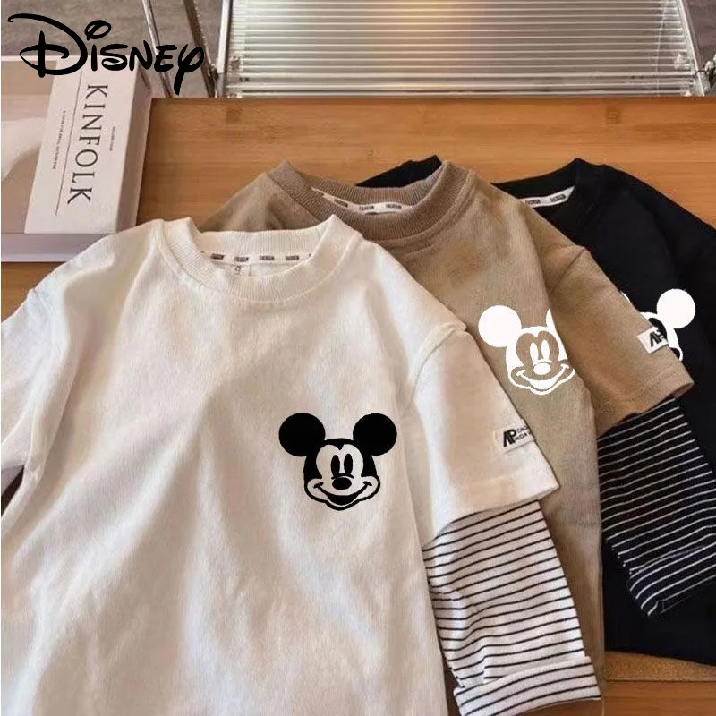 Disney Mickey Cotton T-shirt Long-sleeved Fake Two-piece Cartoon Bottoming Shirt Children Autumn Winter Warm Anime Cute Boy Gift
Disney Mickey Cotton T-shirt Long-sleeved Fake Two-piece Cartoon Bottoming Shirt Children Autumn Winter Warm Anime Cute Boy Gift