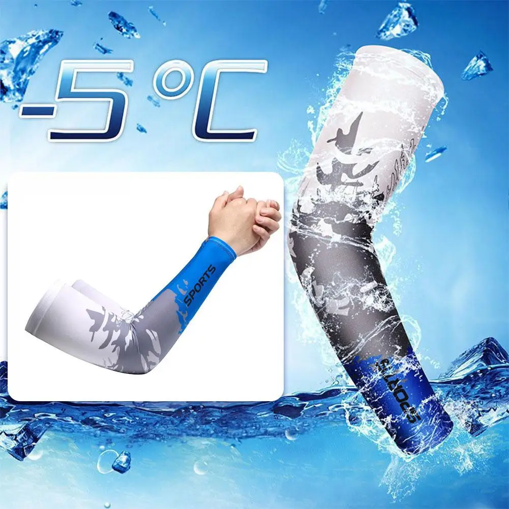 

Ice Silk Cooling Arm Sleeves For Women Men Summer Sun Protection Elbow Cover Outdoor Cycling Fishing Anti-UV Arm Sleeves C1W8