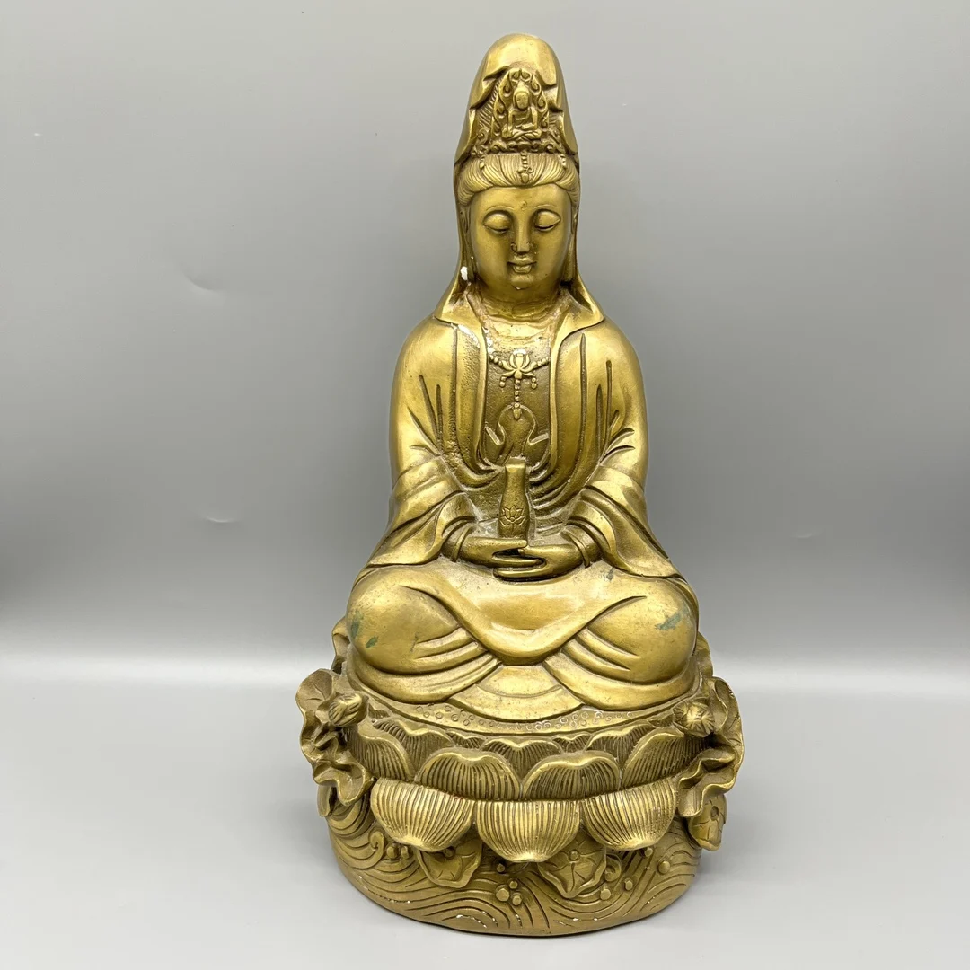 

Collect Chinese Elaboration Brass Auspicious Lucky Wealth “ Guanyin Bodhisattva” Metal Crafts Home Decoration#2