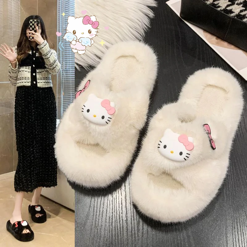 Kawaii Sanrio Hello Kitty Women's Plush Slippers Cute Cartoon Home Casual Fashion Soft Flat Slippers Birthday Gift
Kawaii Sanrio Hello Kitty Women's Plush Slippers Cute Cartoon Home Casual Fashion Soft Flat Slippers Birthday Gift