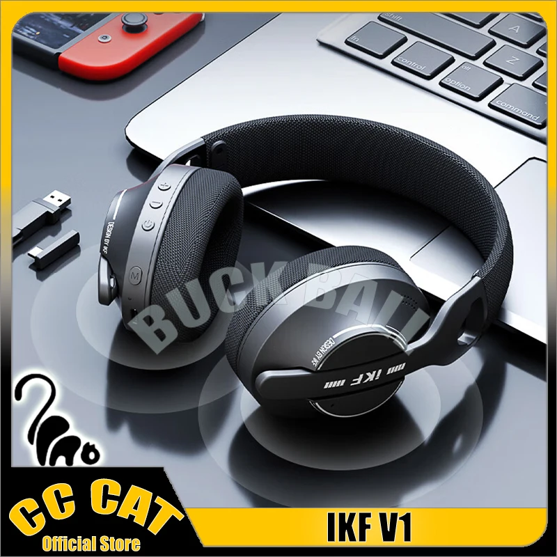 

iKF V1 Gamer Earphones Bluetooth Wireless Earphone Over Ear Noise Reduction With Microphone Headset Dynamic Headset Lightweight