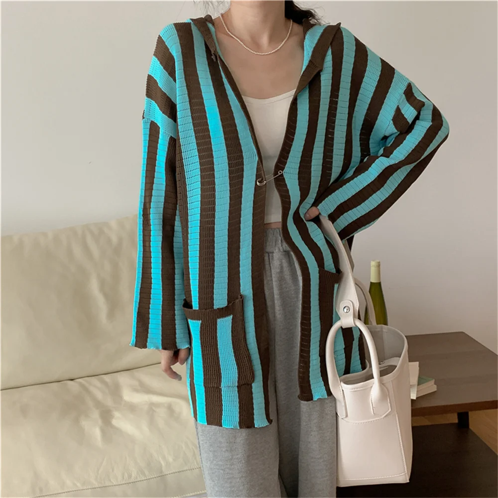 PLAMTEE 2022 Autumn Hooded Cardigans Women Coats Elegant Oversize Fashion Knitted Loose Chic Office Lady Stripes Sweaters
PLAMTEE 2022 Autumn Hooded Cardigans Women Coats Elegant Oversize Fashion Knitted Loose Chic Office Lady Stripes Sweaters
