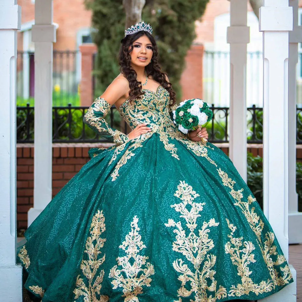 Hunt green Sweetheart Ball Gown Quinceanera Dress Sequined Birthday Party Gowns With Sleeve Vestido De 15 Anos Robe De Bal
Hunt green Sweetheart Ball Gown Quinceanera Dress Sequined Birthday Party Gowns With Sleeve Vestido De 15 Anos Robe De Bal