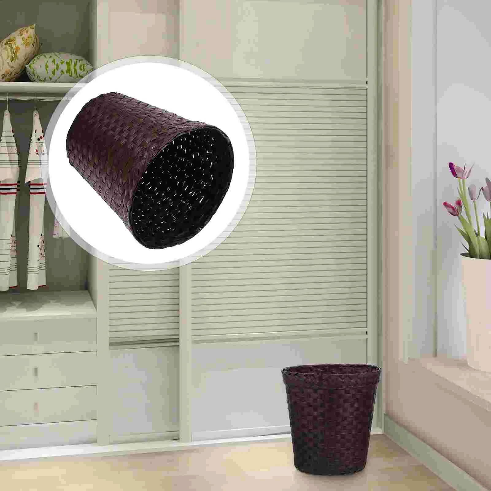 English title: Solustre Imitation Straw Trash Can Plastic Storage Tubs Plastic Garbage Can Lid Stainless Steel Containers
English title: Solustre Imitation Straw Trash Can Plastic Storage Tubs Plastic Garbage Can Lid Stainless Steel Containers