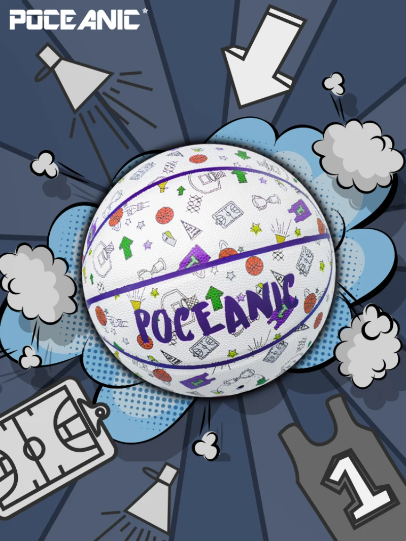 POCEANIC Comics Hand-Drawn Cartoon Basketball Indoor Outdoor Moisture Absorption Competition Basketball Ball Size 7
POCEANIC Comics Hand-Drawn Cartoon Basketball Indoor Outdoor Moisture Absorption Competition Basketball Ball Size 7
