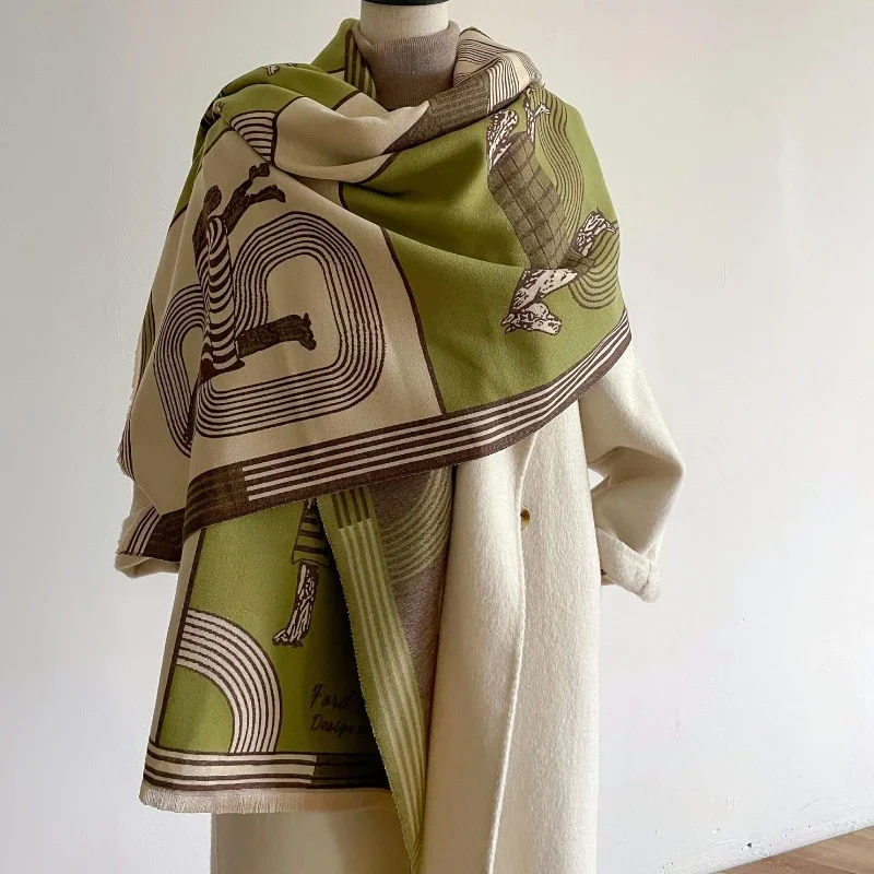 2023 Cashmere Scarf Women Horse Print Winter Pashmina Wraps Warm Shawl Thick Blanket Elegant Poncho Bufanda Echarpe Bandana
2023 Cashmere Scarf Women Horse Print Winter Pashmina Wraps Warm Shawl Thick Blanket Elegant Poncho Bufanda Echarpe Bandana