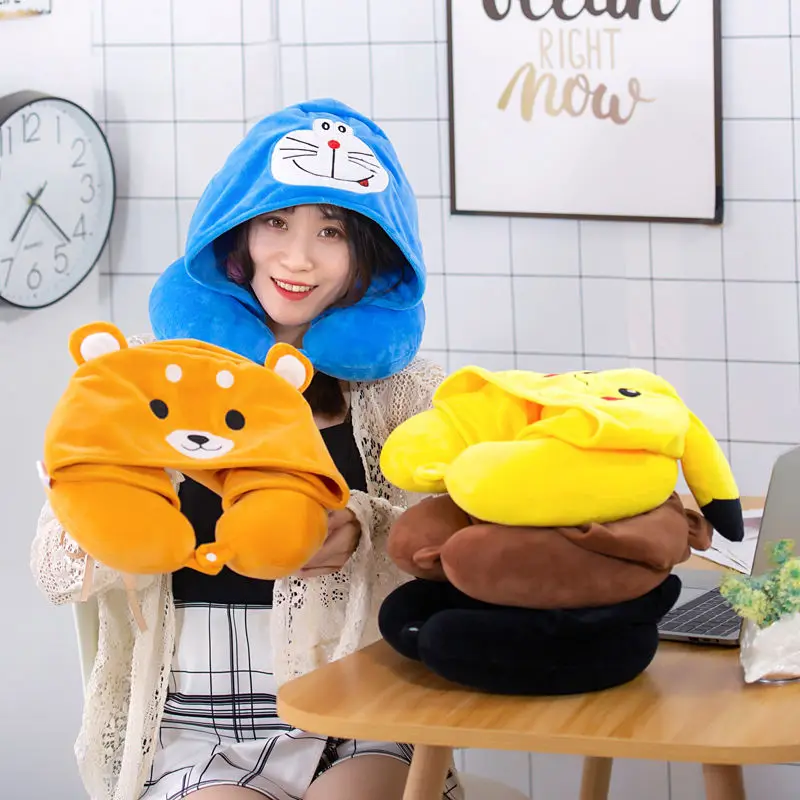 Cute Cartoon Animal Cotton Plush U Shape Neck Travel Hoodie Pillow Office Neck Hooded Cushion for Flight Plane Travel
Cute Cartoon Animal Cotton Plush U Shape Neck Travel Hoodie Pillow Office Neck Hooded Cushion for Flight Plane Travel