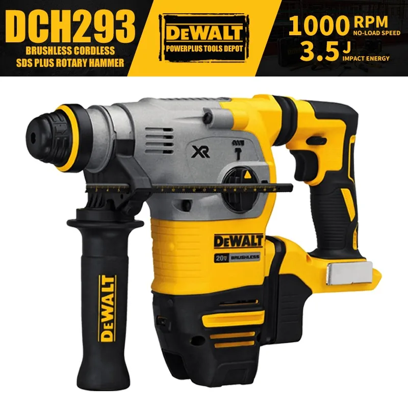 

DEWALT DCH293 1-1/8in XR® Brushless Cordless SDS PLUS L-Shape Rotary Hammer 20V Power Tools 4480BPM 3.5J