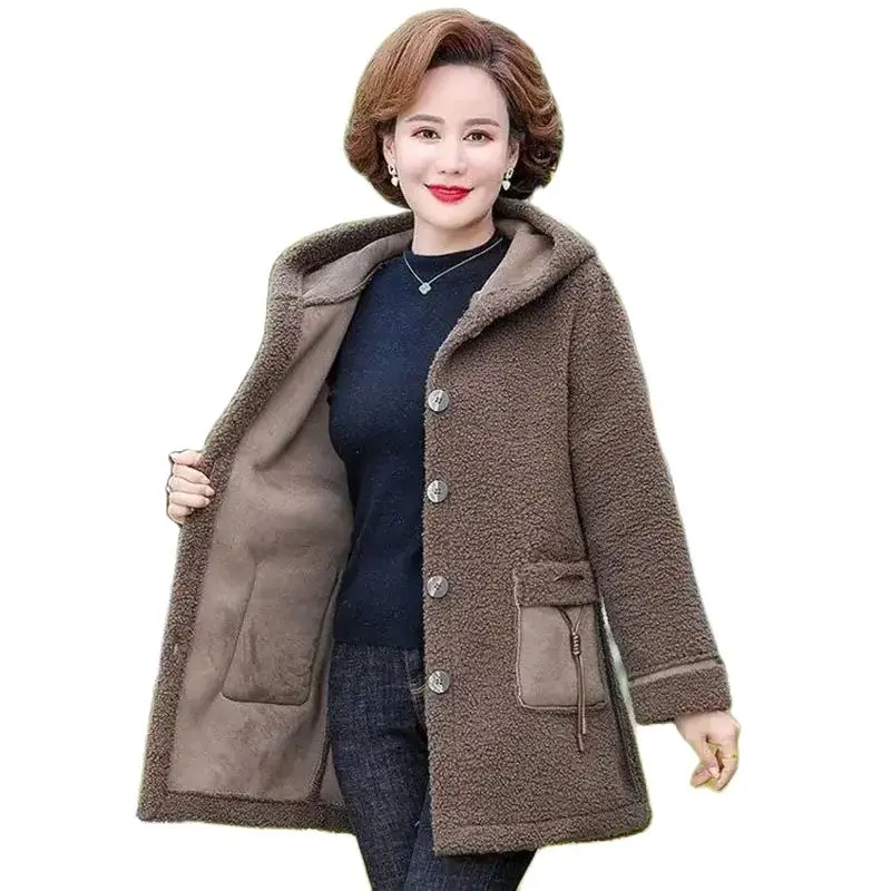 New Mother Autumn And Winter Wool Hooded Coat Middle-aged And Elderly Women Fashion Foreign Lamb Wool Warm Cotton-Padded Clothes
New Mother Autumn And Winter Wool Hooded Coat Middle-aged And Elderly Women Fashion Foreign Lamb Wool Warm Cotton-Padded Clothes