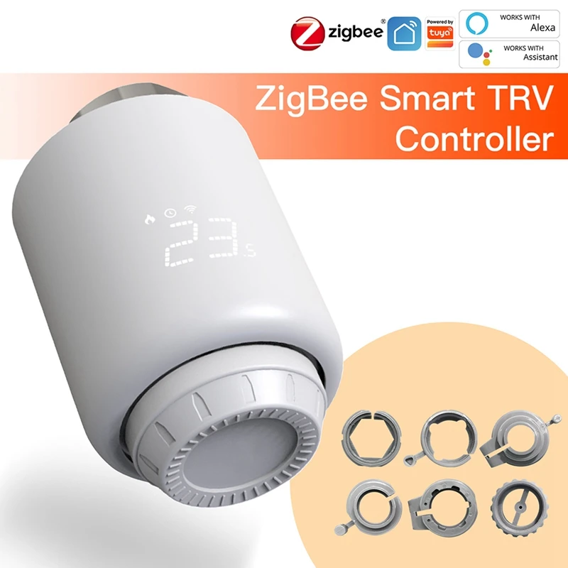Tuya Zigbee Smart TRV Temperature Controller Plastic Thermostatic Radiator Valve For Google Home Yandex Alic Voice Control
Tuya Zigbee Smart TRV Temperature Controller Plastic Thermostatic Radiator Valve For Google Home Yandex Alic Voice Control