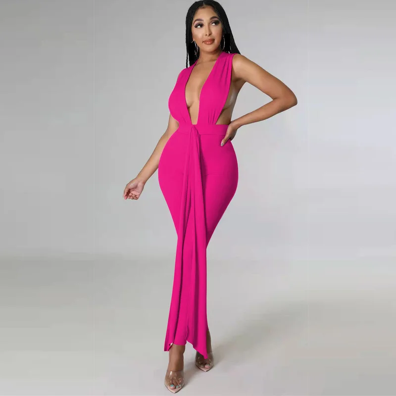 WUHE Knit Halter Neck Open Back Sleeveless Bodycon Stretchy Women Jumpsuit for 2023 Summer Sexy Party Club Playsuit Overalls
WUHE Knit Halter Neck Open Back Sleeveless Bodycon Stretchy Women Jumpsuit for 2023 Summer Sexy Party Club Playsuit Overalls