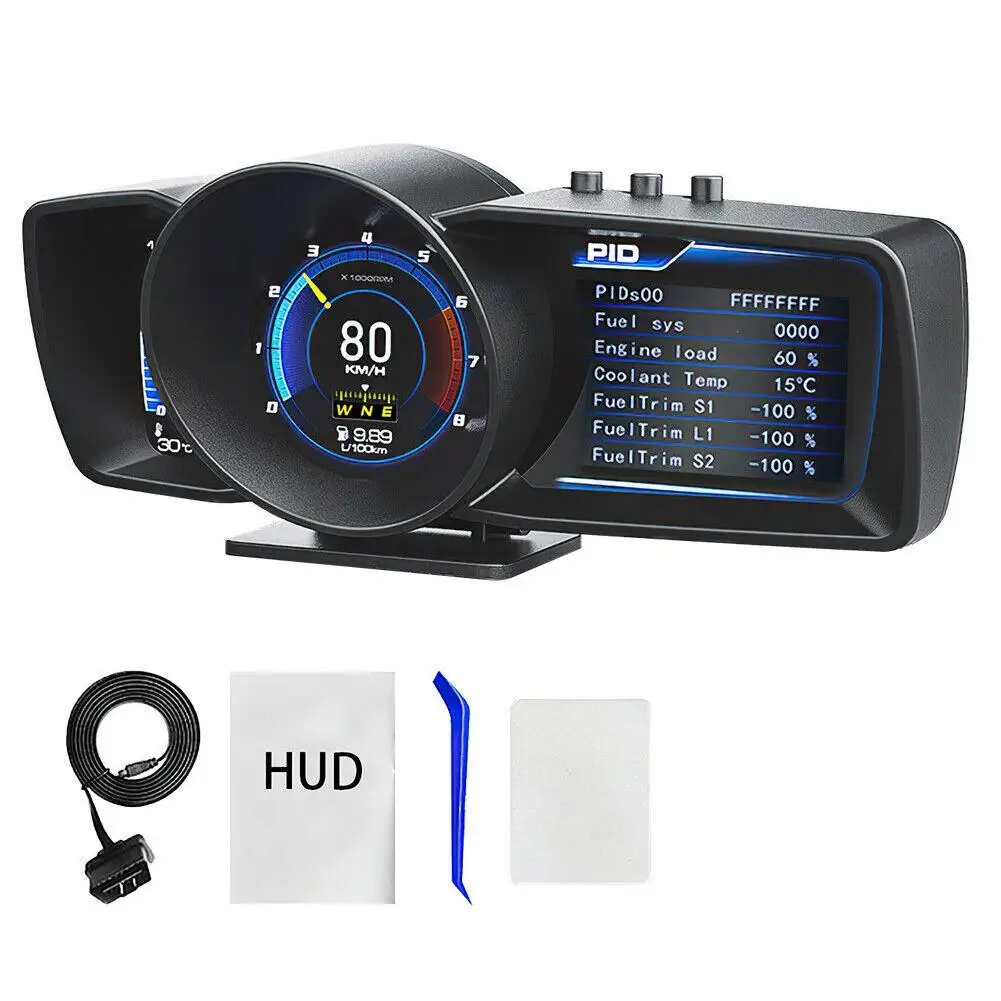 

A600 Newest Head Up Display Auto Display OBD2+GPS Smart Car HUD Gauge Digital Odometer Security Alarm Water&Oil Temp RPM
