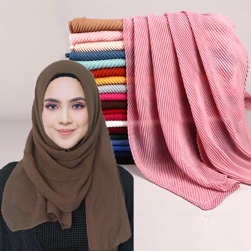 Women's Pleated Crinkle Cotton Hijab Scarf Muslim Plain Head Wrap Shawl Wrinkled Scarves Soft Islamic Headscarf Large Size
Women's Pleated Crinkle Cotton Hijab Scarf Muslim Plain Head Wrap Shawl Wrinkled Scarves Soft Islamic Headscarf Large Size