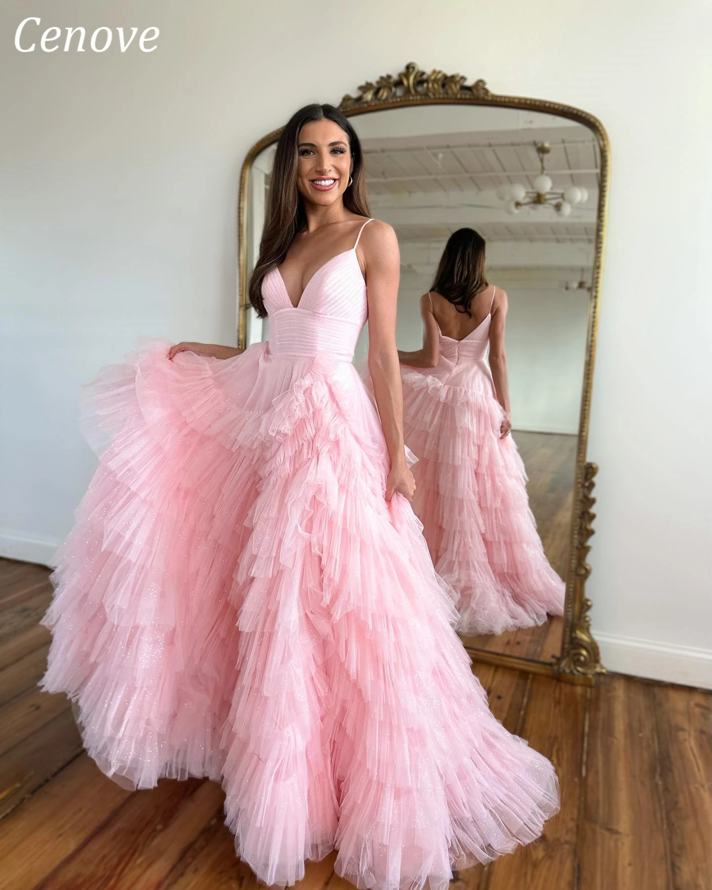 Cenove Bubble A-Line Evening Gown Girl Princess V-Neck Prom Spaghetti Straps Long Pink New Party Dresses for Women 2023
Cenove Bubble A-Line Evening Gown Girl Princess V-Neck Prom Spaghetti Straps Long Pink New Party Dresses for Women 2023